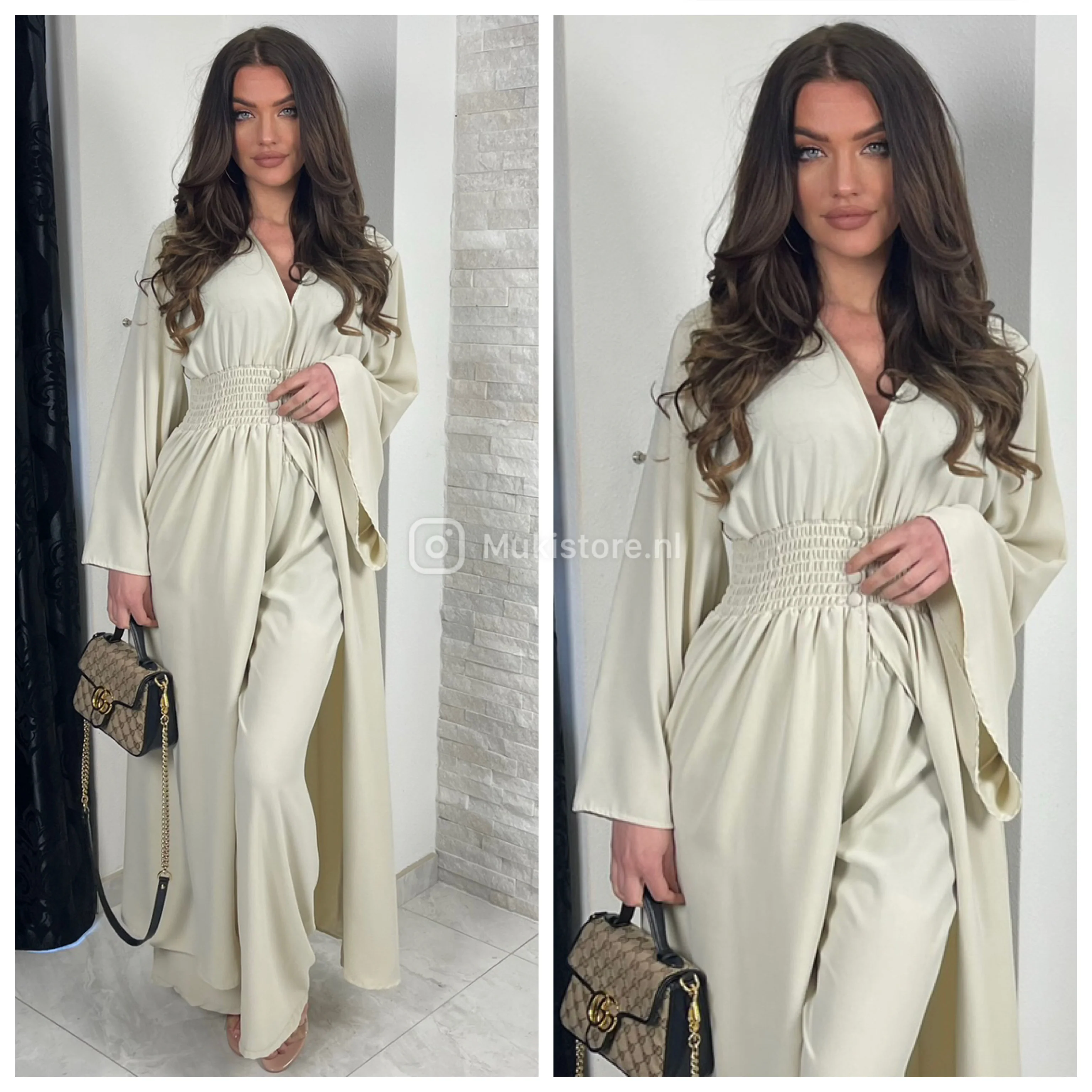 2pcs Beautiful Set Long Vest Wide Legs Elastic Taille Detail - Image 13