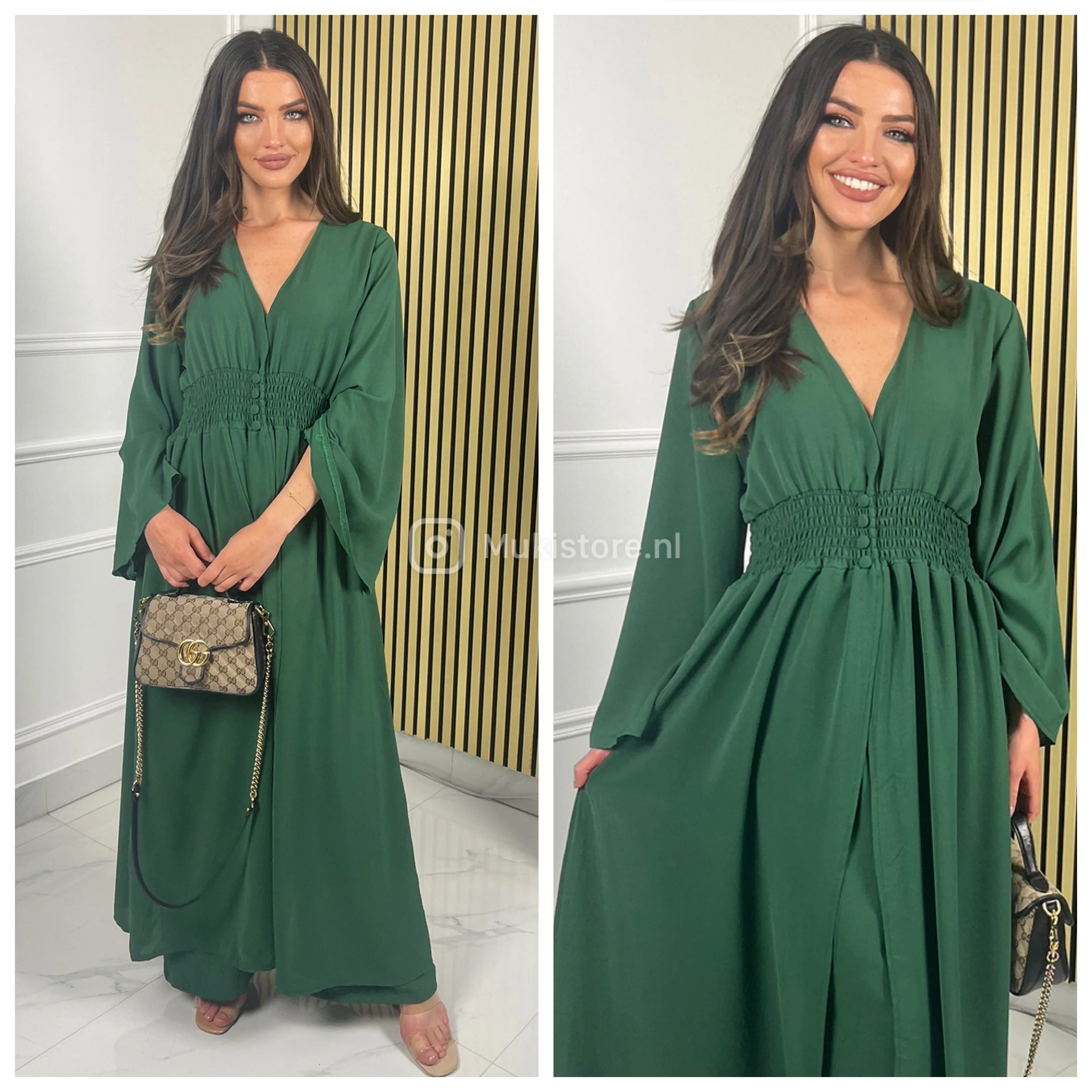 2pcs Beautiful Set Long Vest Wide Legs Elastic Taille Detail - Image 19