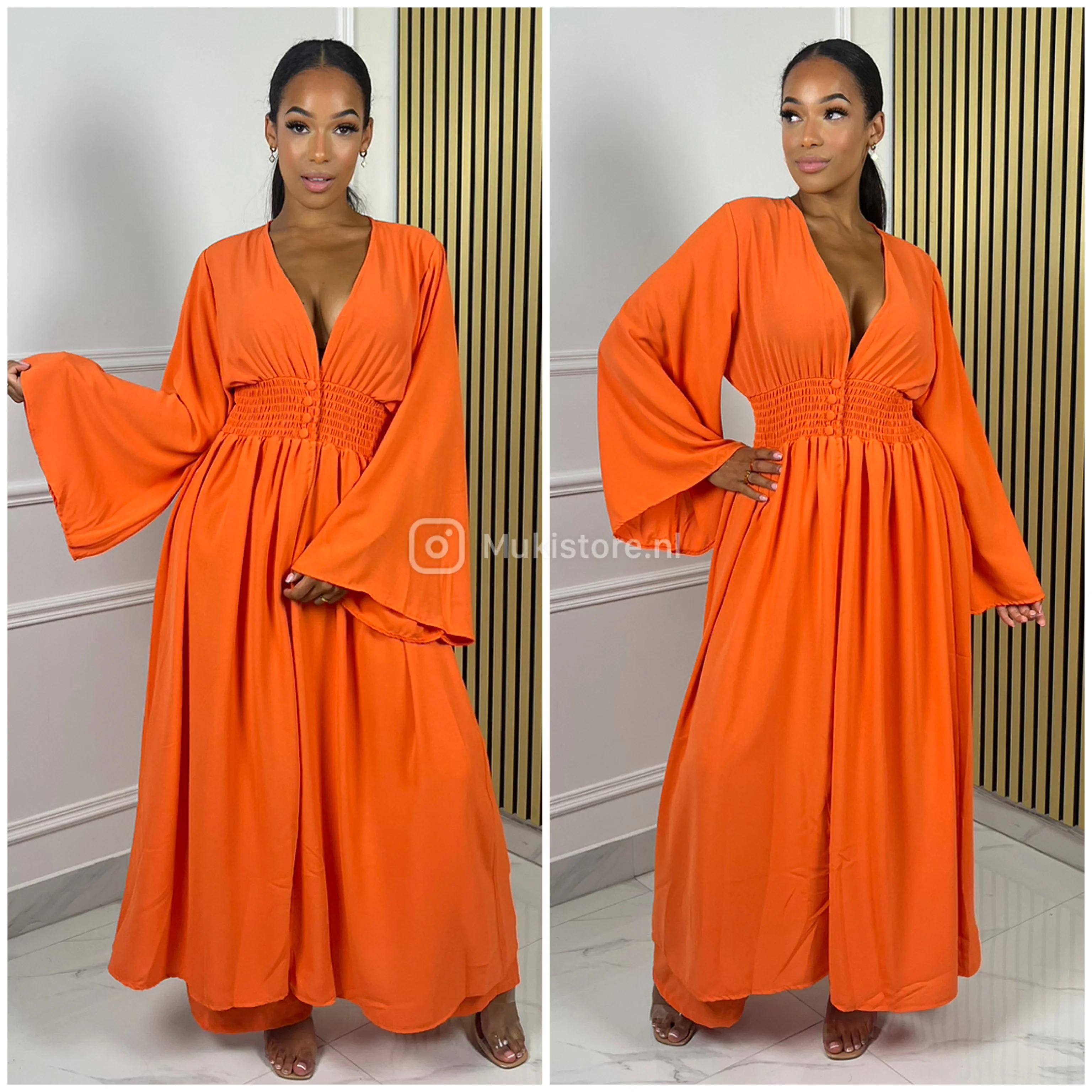 2pcs Beautiful Set Long Vest Wide Legs Elastic Taille Detail - Image 21