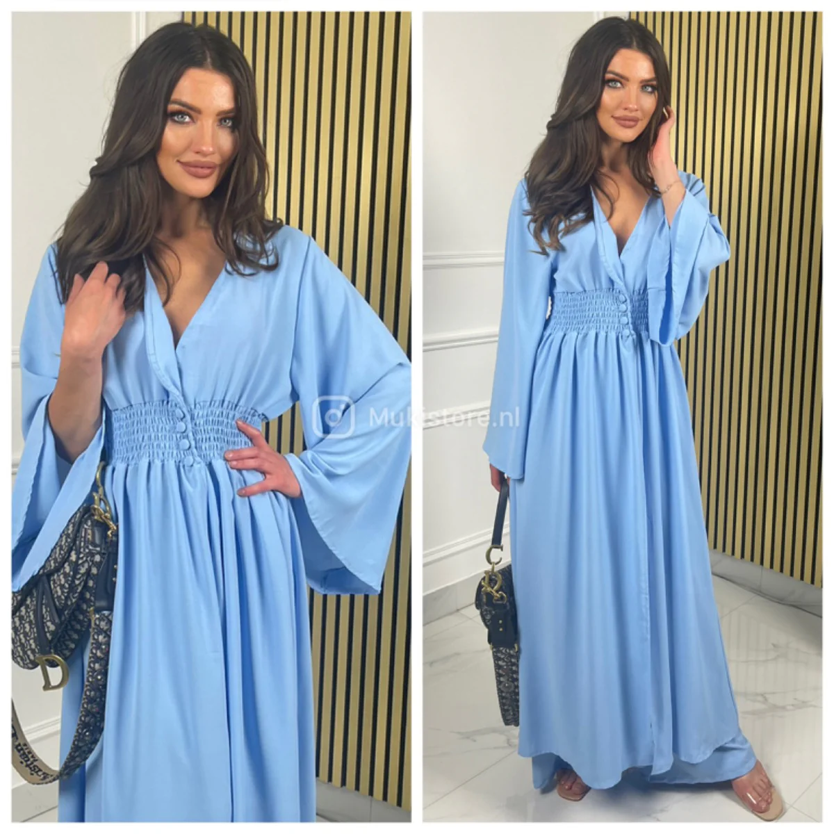 2pcs Beautiful Set Long Vest Wide Legs Elastic Taille Detail - Image 6