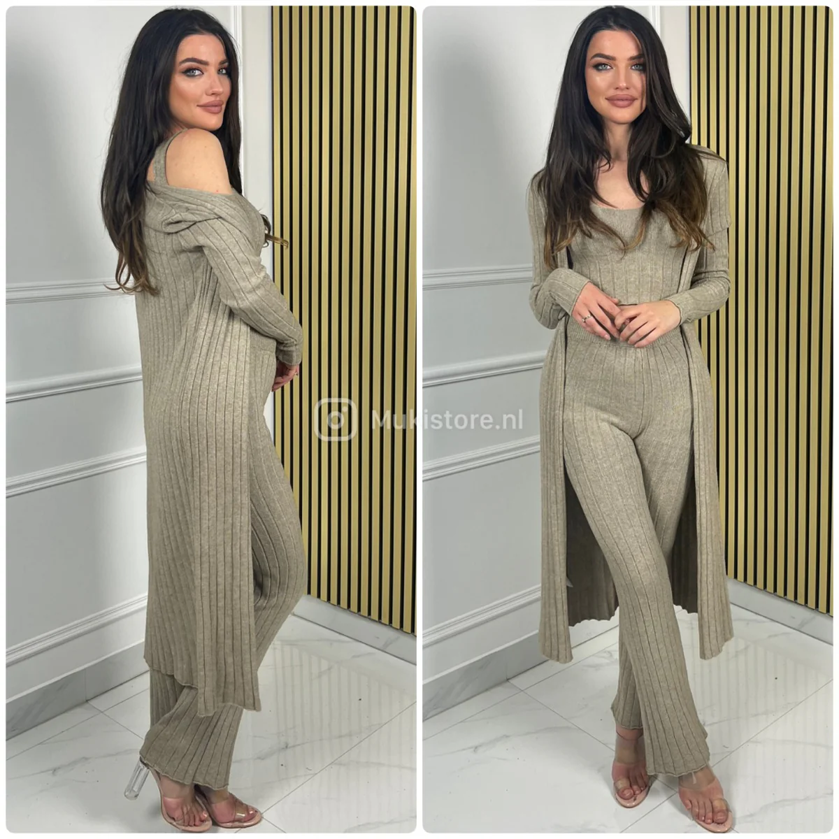 3pcs Thick Pbt Set Vest+Top+Wide Leg Pants - Image 3