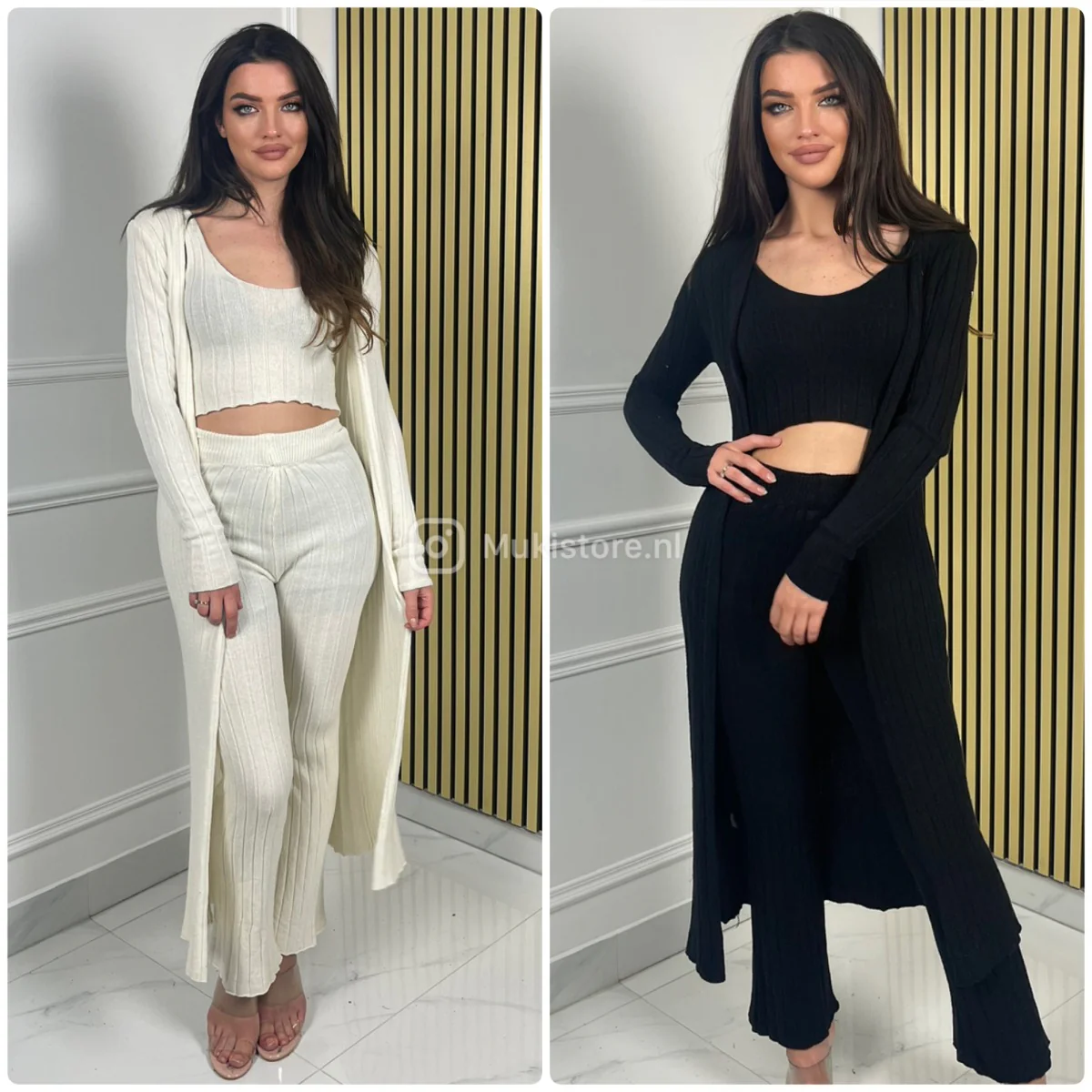 3pcs Thick Pbt Set Vest+Top+Wide Leg Pants - Image 4