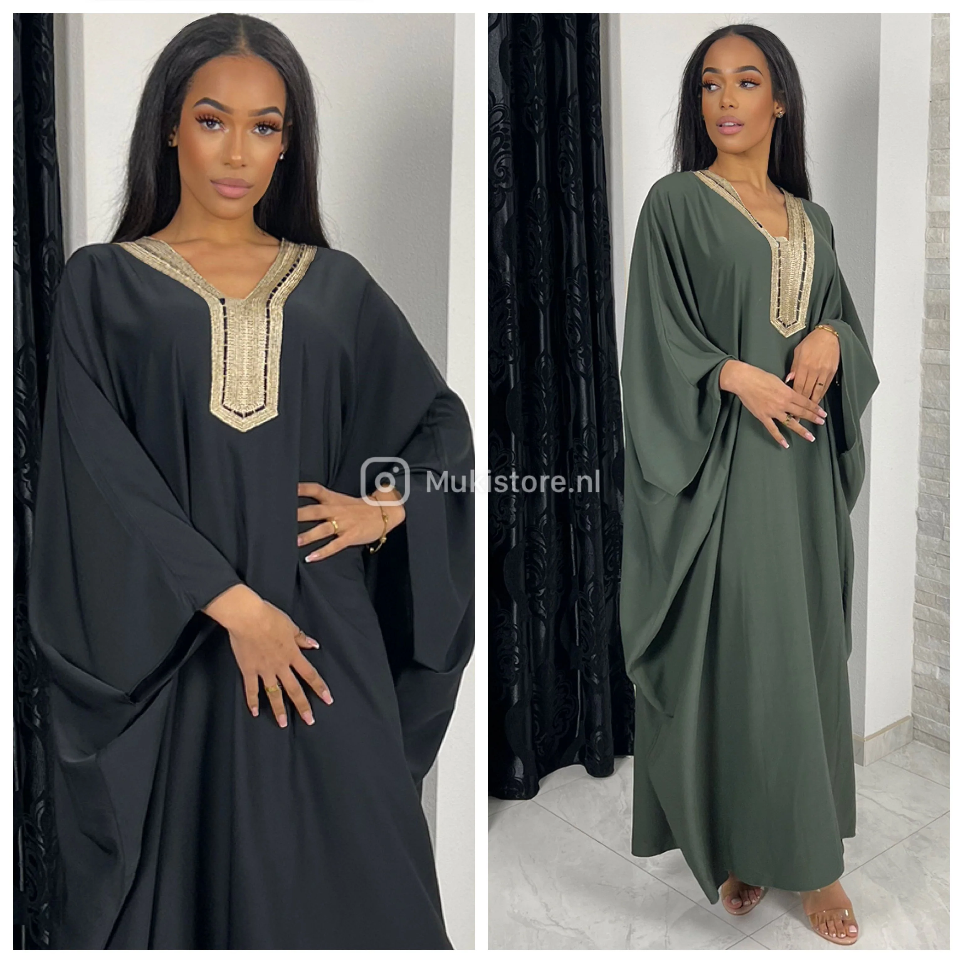 Beautiful Abaya Golden Neck Super Oversized - Image 21
