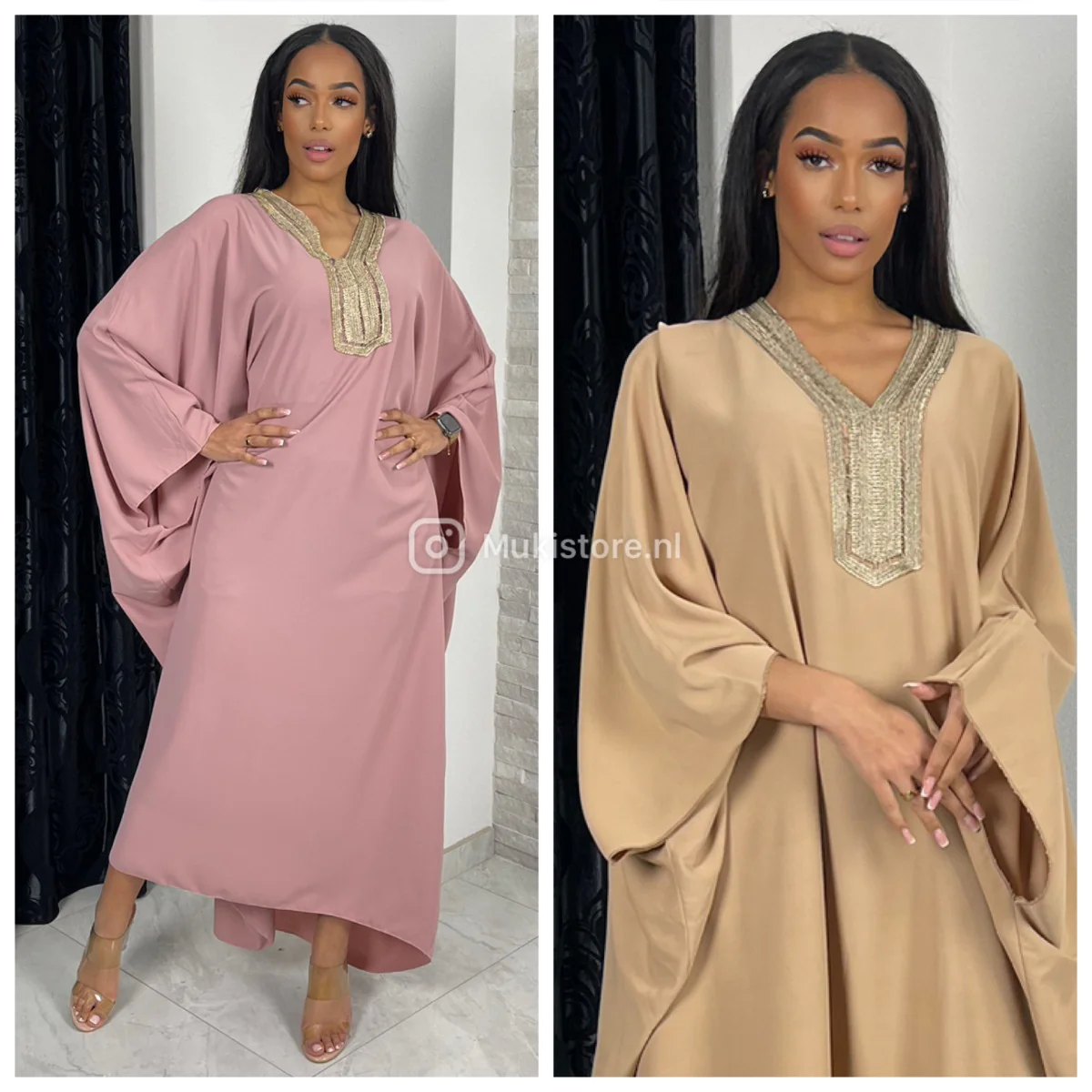 Beautiful Abaya Golden Neck Super Oversized - Image 3