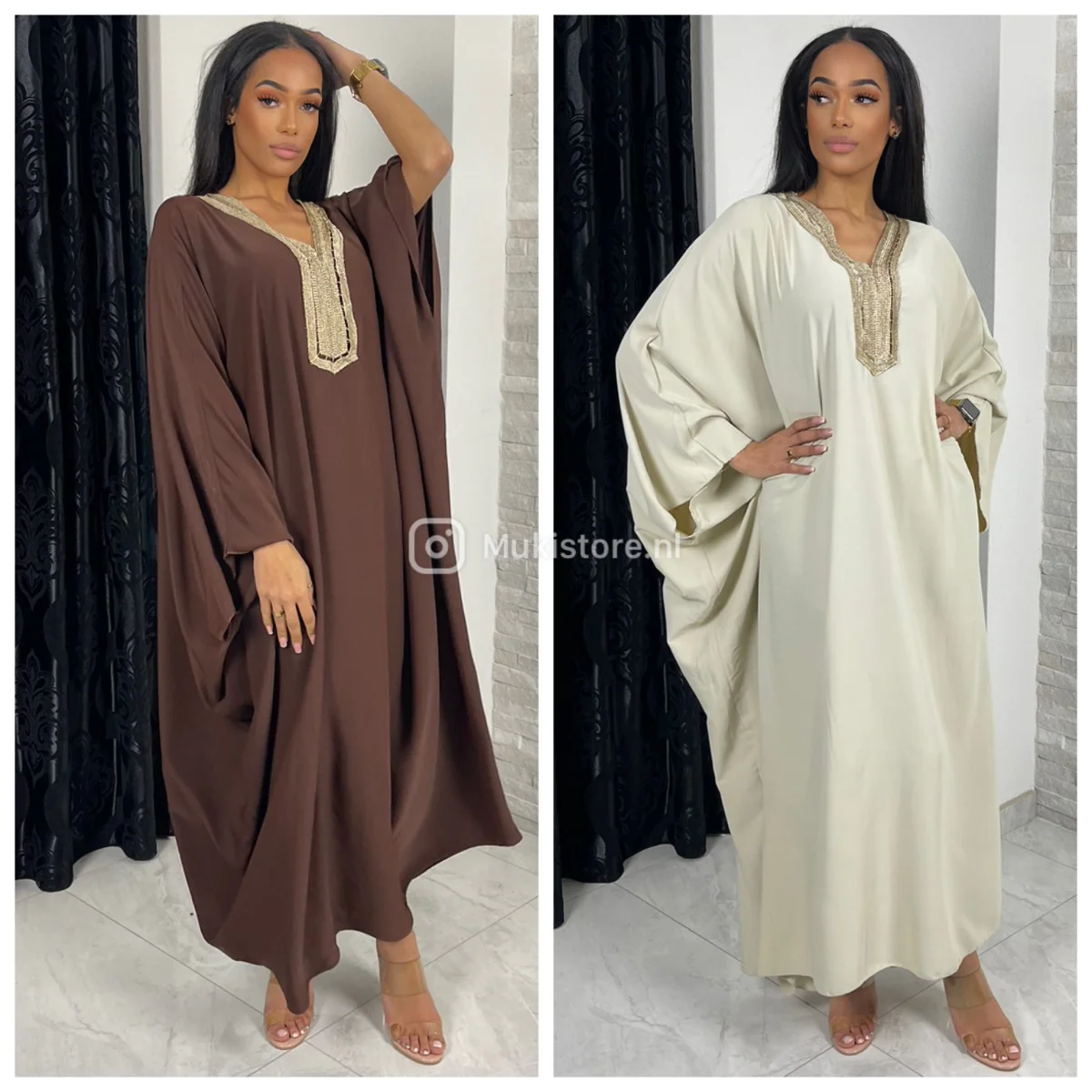Beautiful Abaya Golden Neck Super Oversized - Image 4