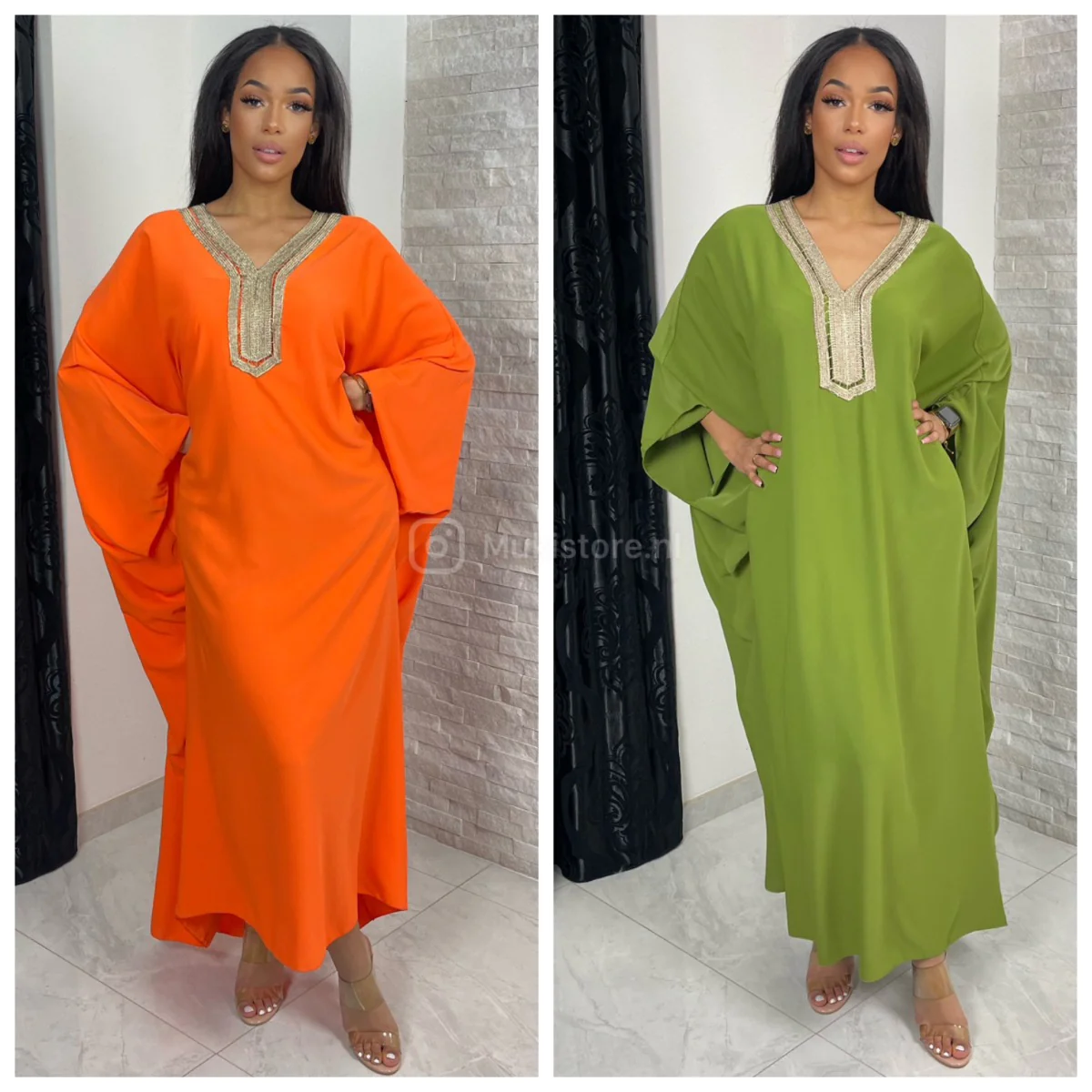 Beautiful Abaya Golden Neck Super Oversized - Image 7