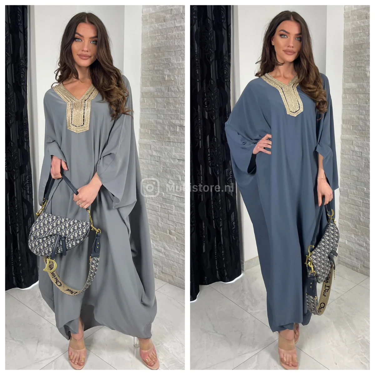 Beautiful Abaya Golden Neck Super Oversized - Image 8