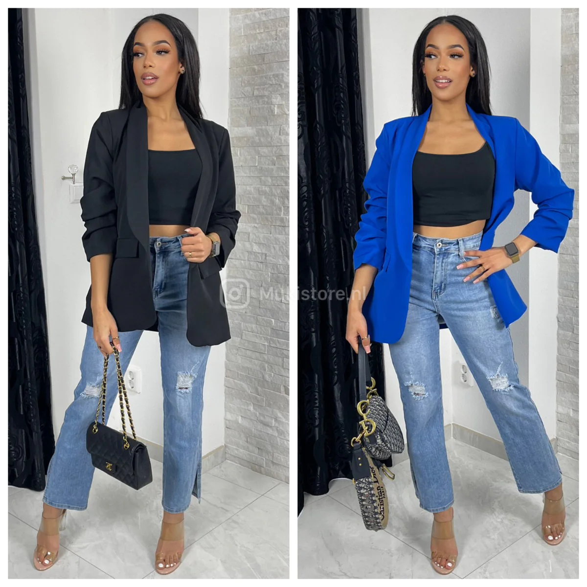 Bestseller Pocket And Ruffle Detail Sleeves Blazer With Lining - Image 3