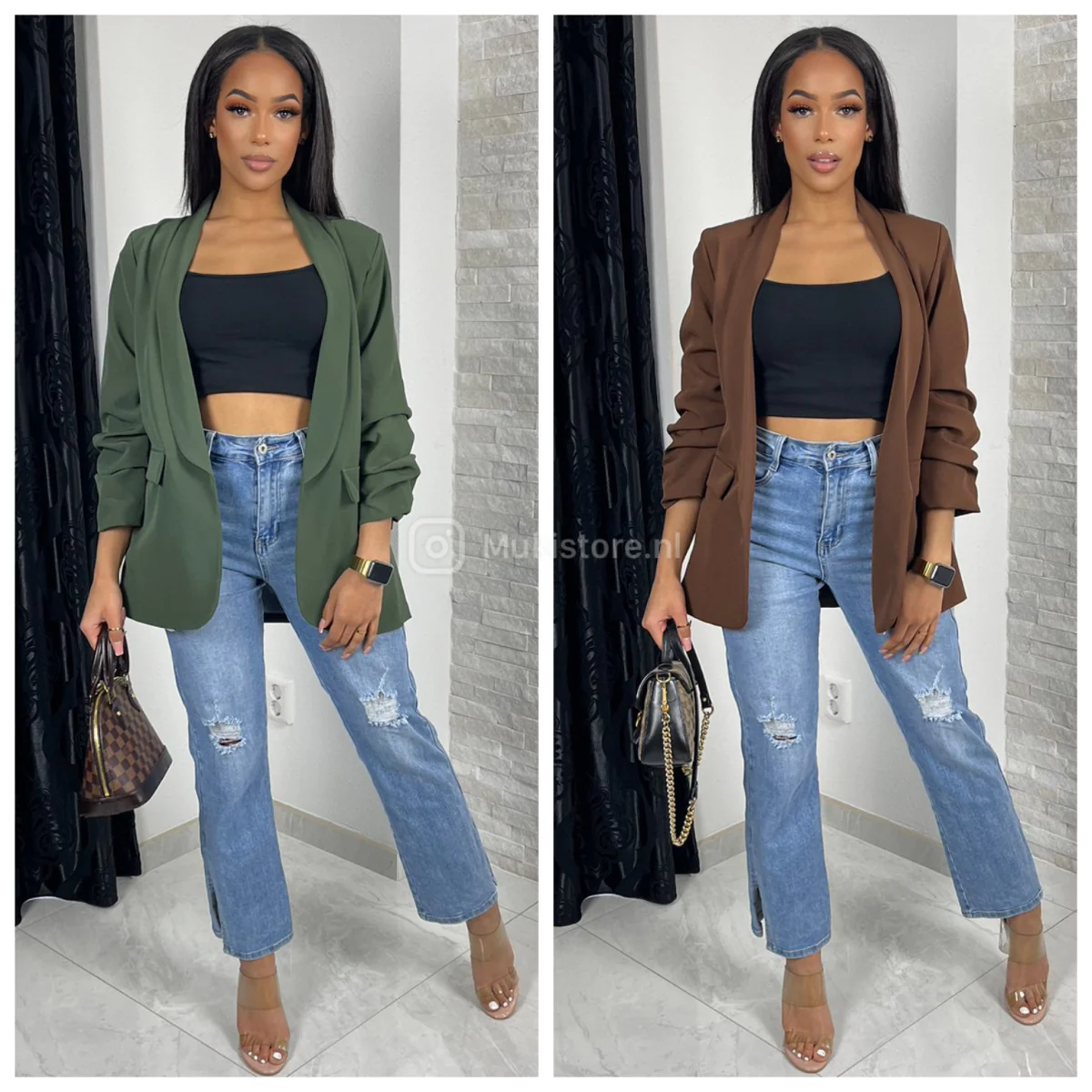 Bestseller Pocket And Ruffle Detail Sleeves Blazer With Lining - Image 4