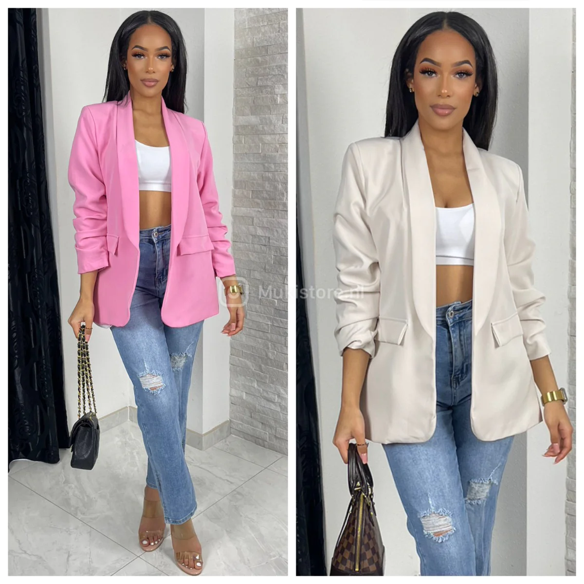 Bestseller Pocket And Ruffle Detail Sleeves Blazer With Lining - Image 7