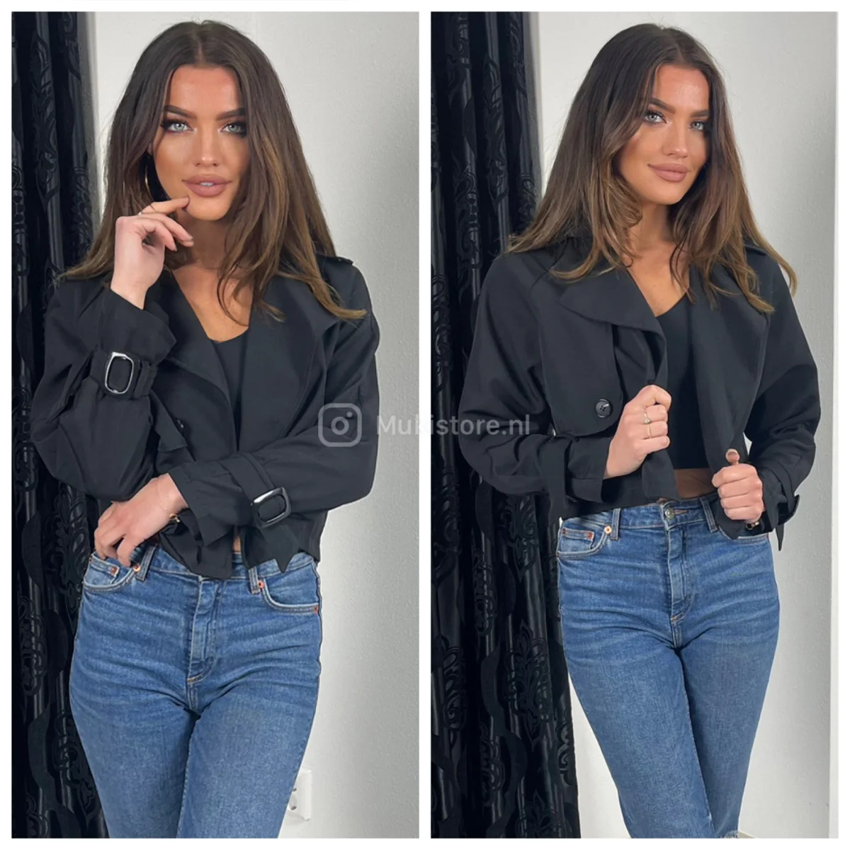 Crop Trenchcoat Sleeve Detail - Image 4