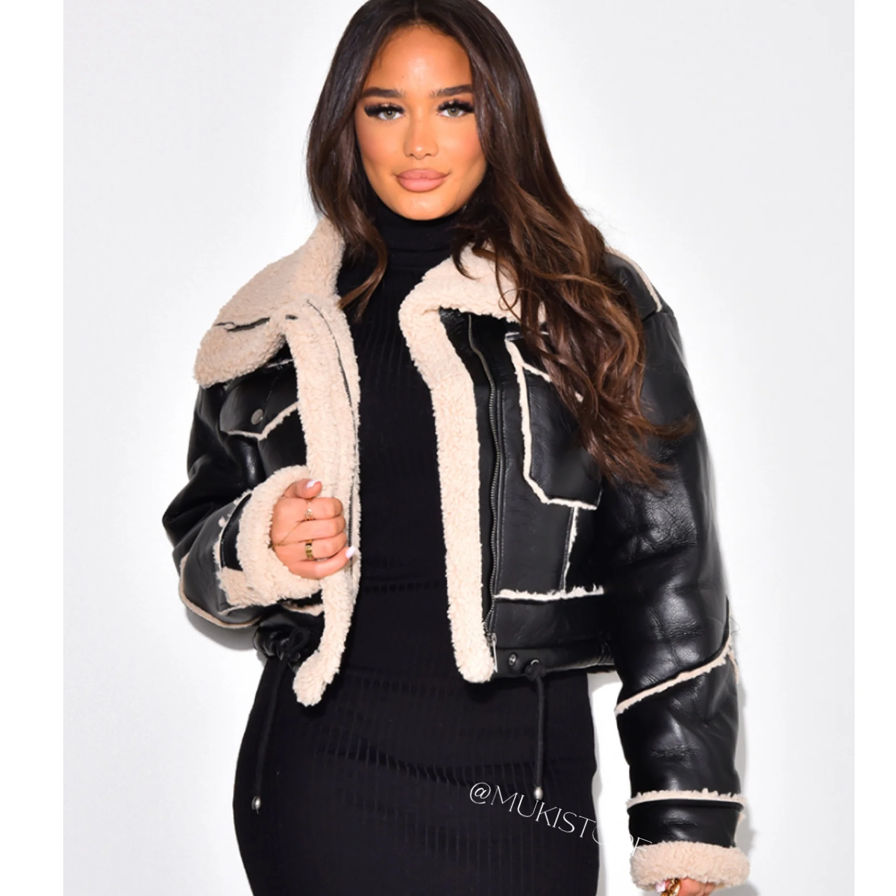 Cropped Lammy Coat Mega Trending sq008 - Image 14