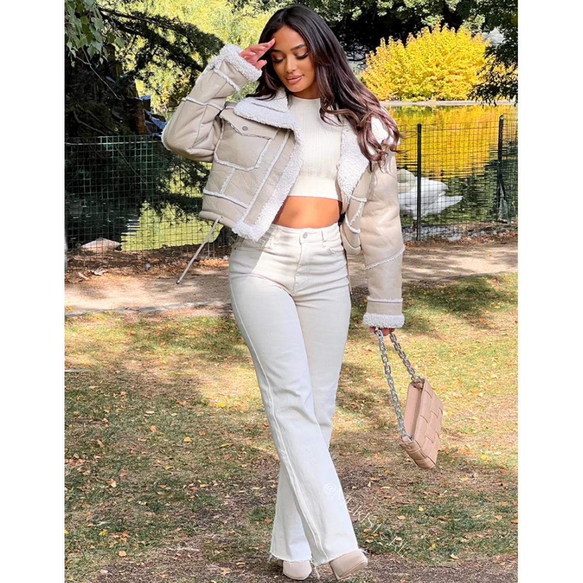 Cropped Lammy Coat Mega Trending sq008 - Image 6