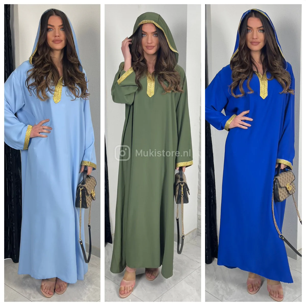 Djellaba Golden Embroidery Hoodie Neck And Wrist - Image 8