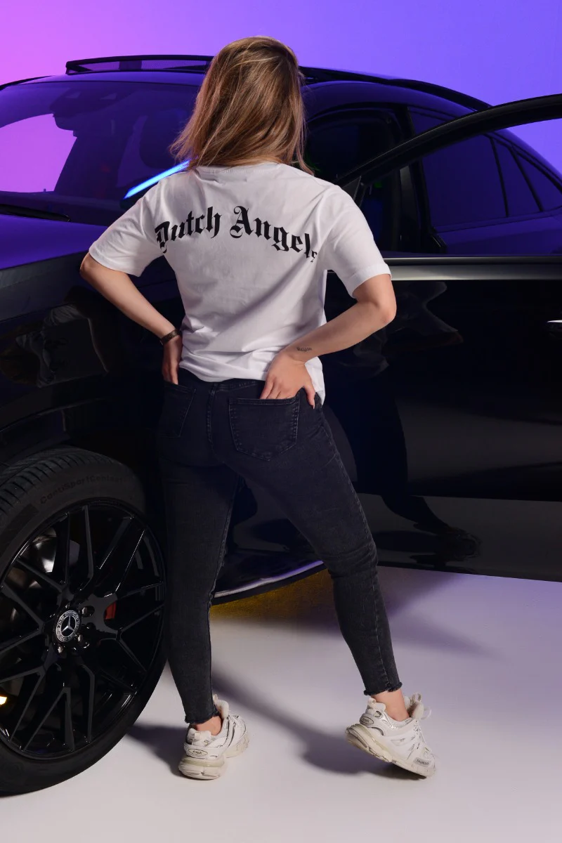 Dutch Angels Broken Red Rose White Oversized T-shirt - Image 3