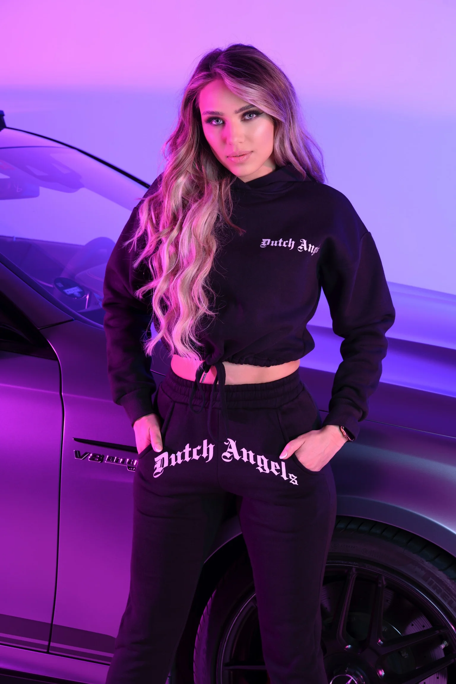 Dutch Angels Imprint Crop Set Black Tracksuit - Image 4