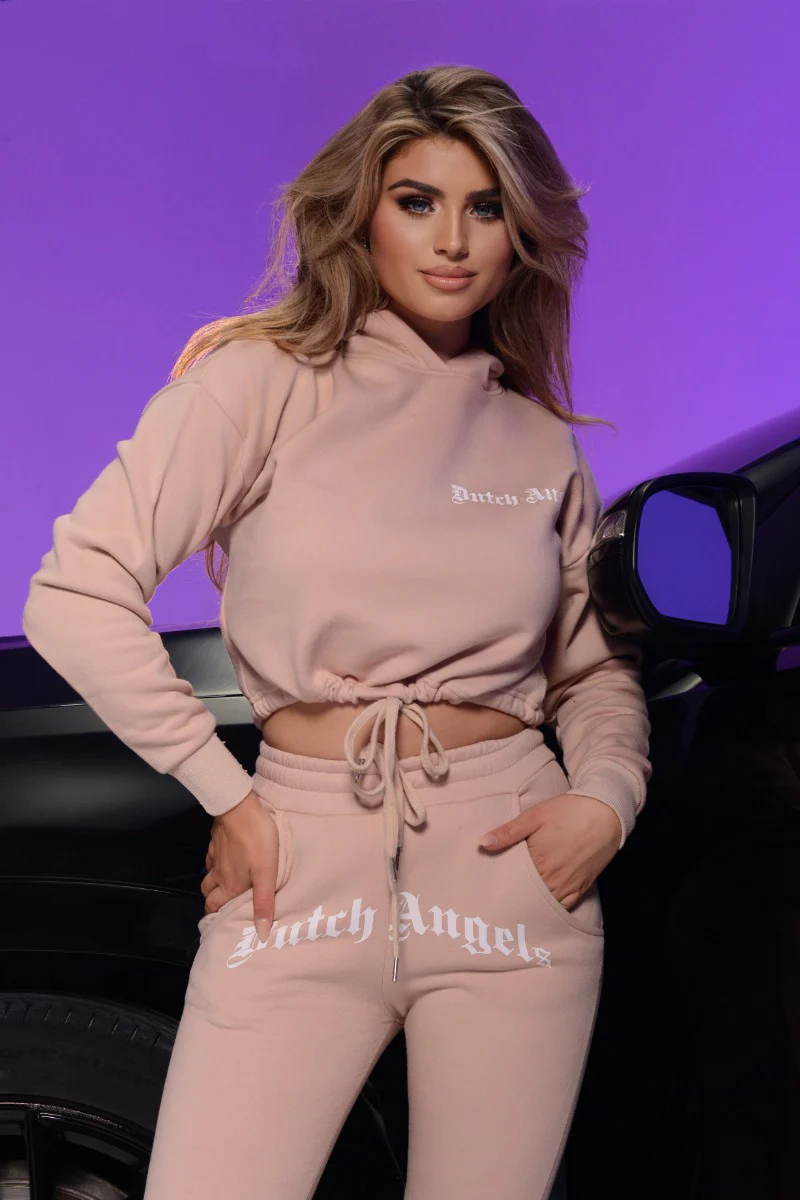 Dutch Angels Imprint Crop Set Nude Tracksuit - Image 3