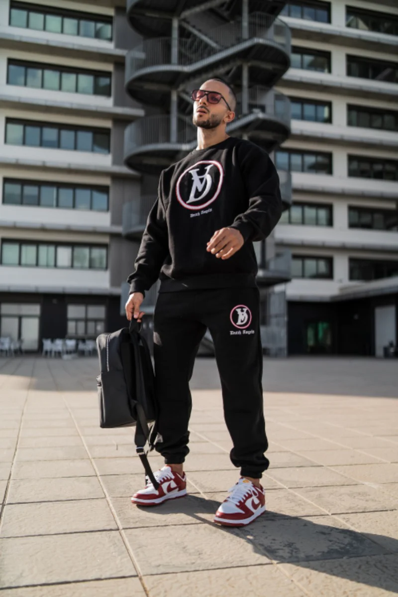 Dutch Angels Round Chenille Embroidery Black Tracksuit - Image 10