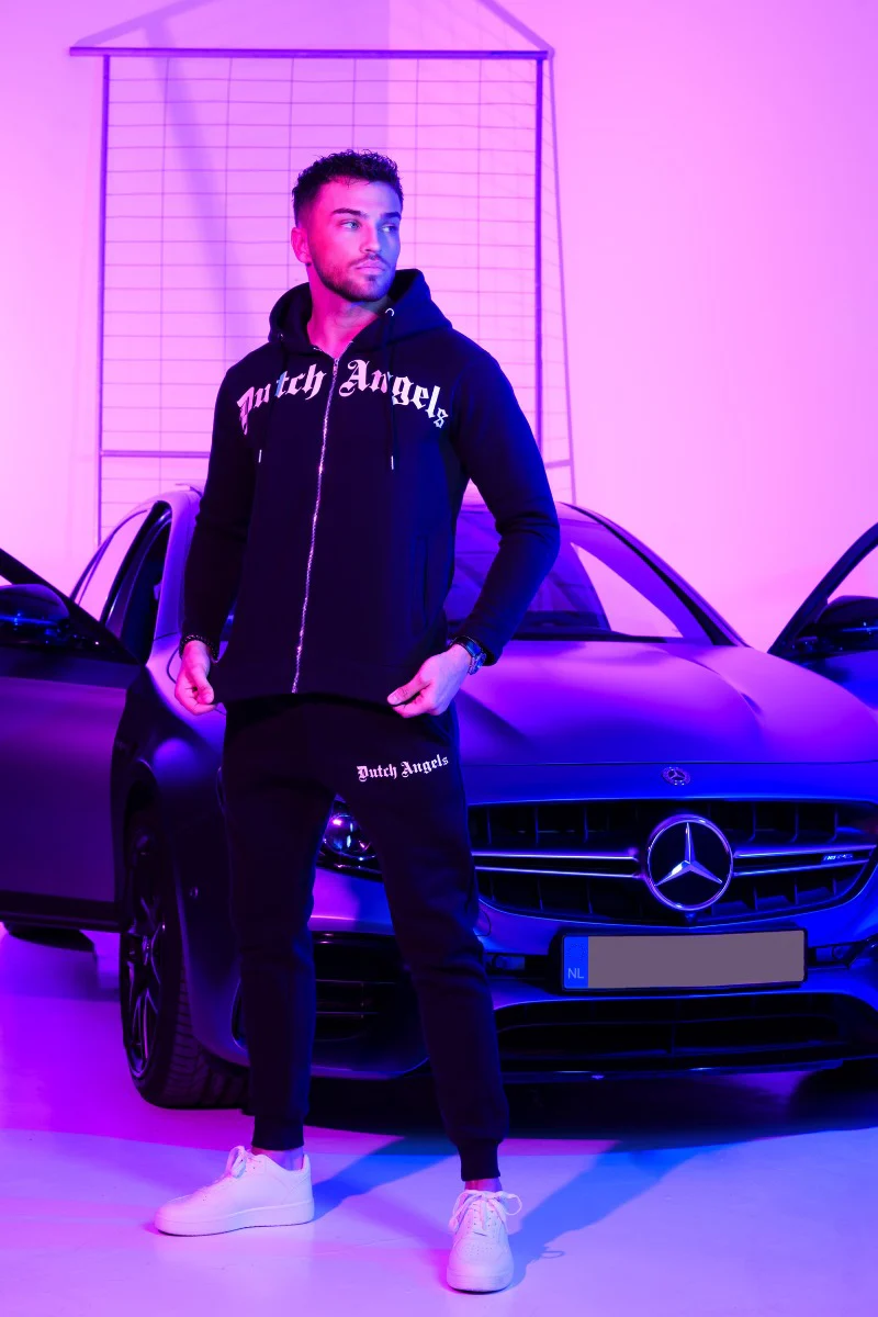 Dutch Angels Zwarte Hoodie Trainingspak met Rits - Image 10