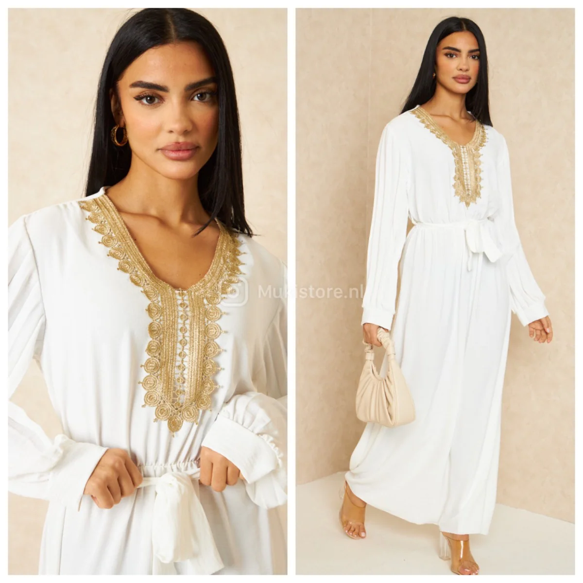 Embroidered Maxi Tie Belt Ruffle Sleeves - Image 17