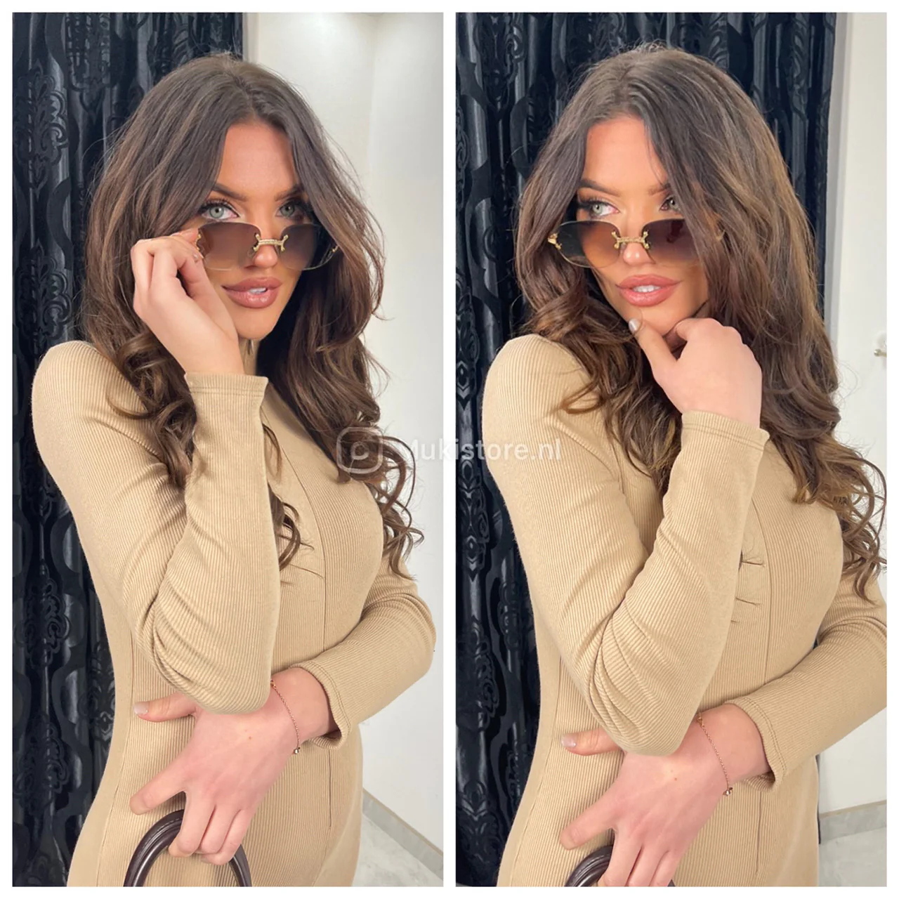 Golden Sunglasses 100% UV Protection C1C2 2568 - Image 6