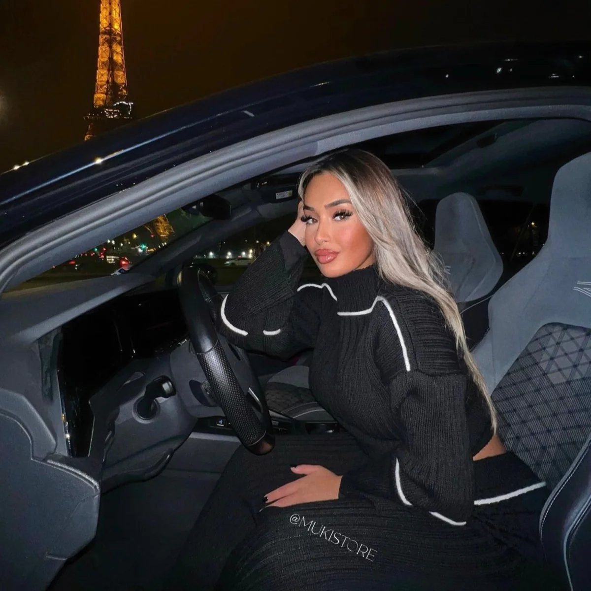 High Neck Ribbed Wide Leg Set Avantgarde - Image 4