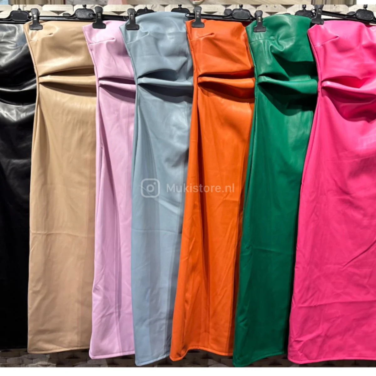 Leather strapless dress backsplit - Image 6