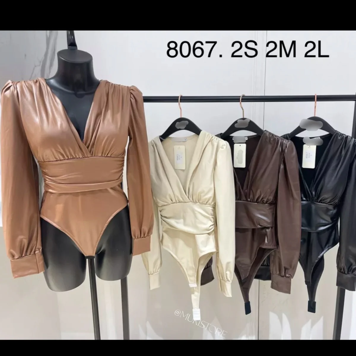 Leatherlook V Neck Body Wrapped 8067 - Image 5