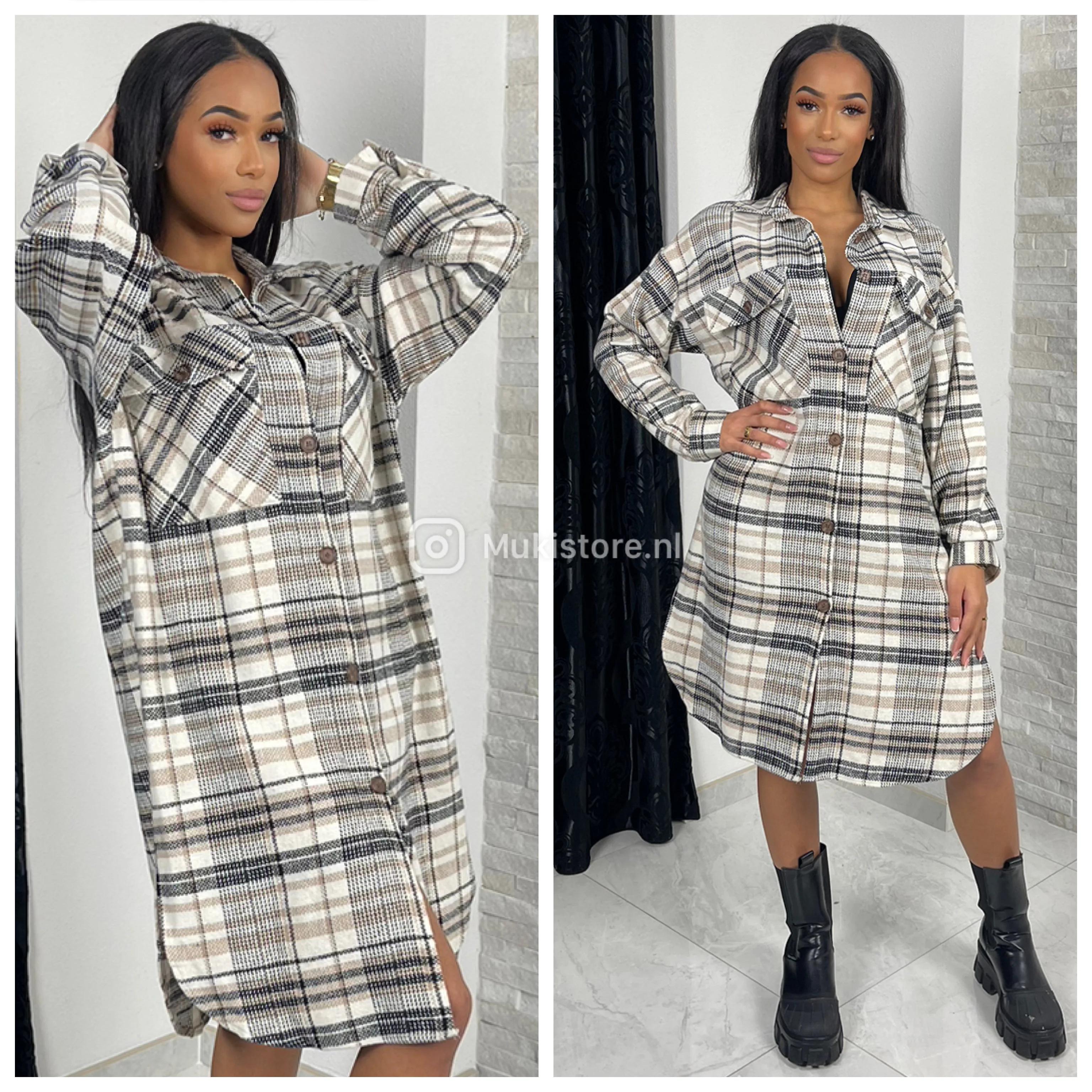 Long Plaid Shacket - Image 4