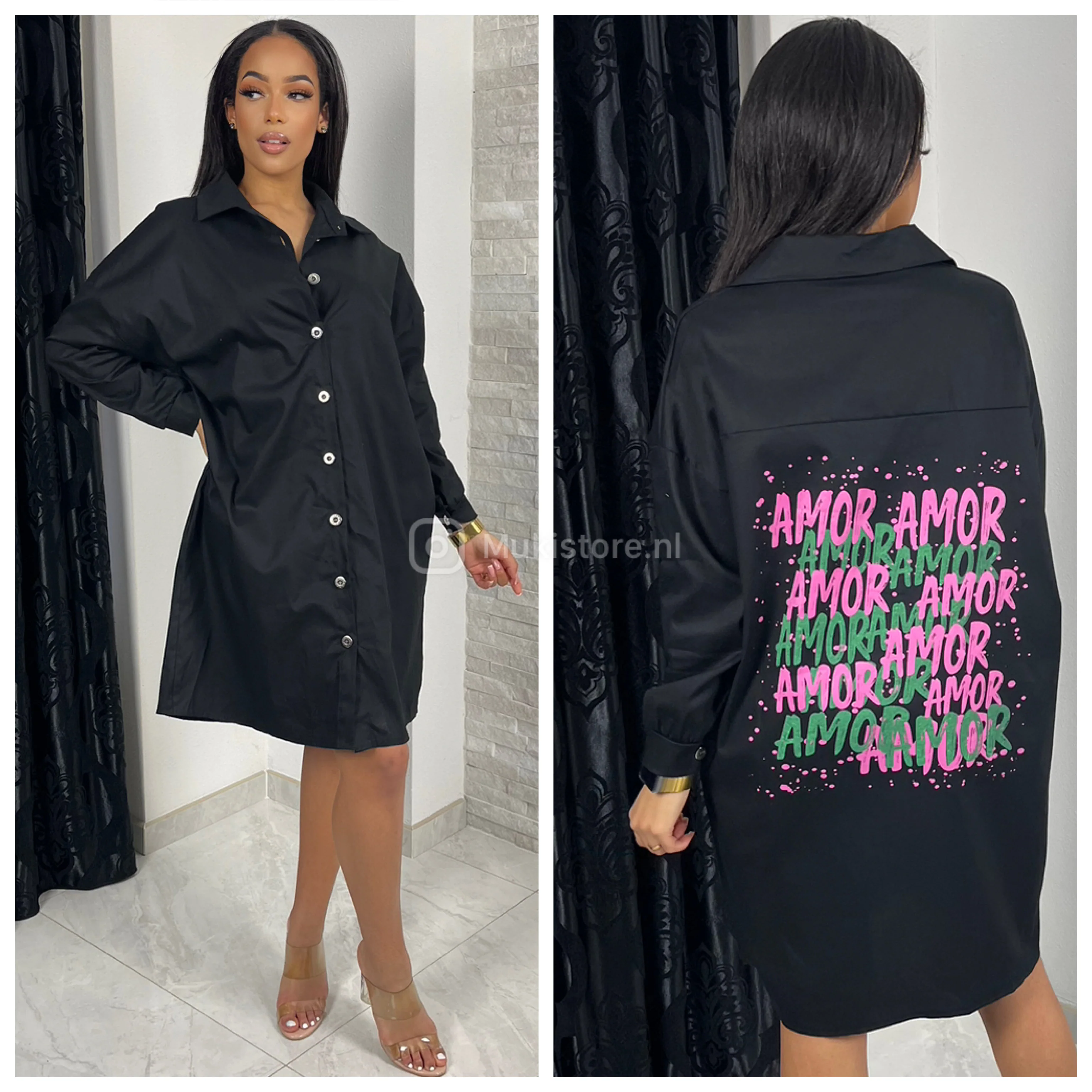 Premium Quality Oversized Blouse Dress AMOR - Image 4