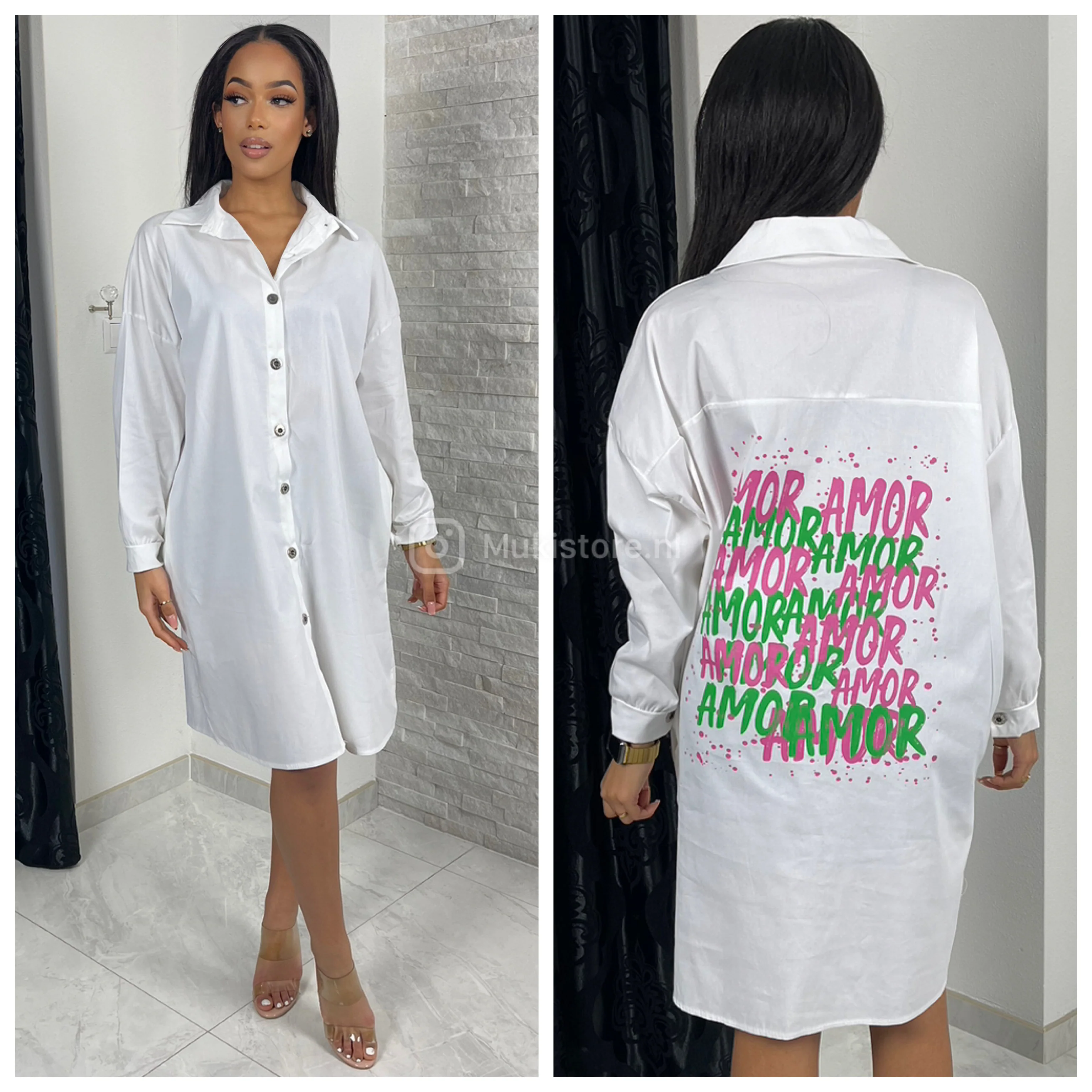 Premium Quality Oversized Blouse Dress AMOR - Image 5