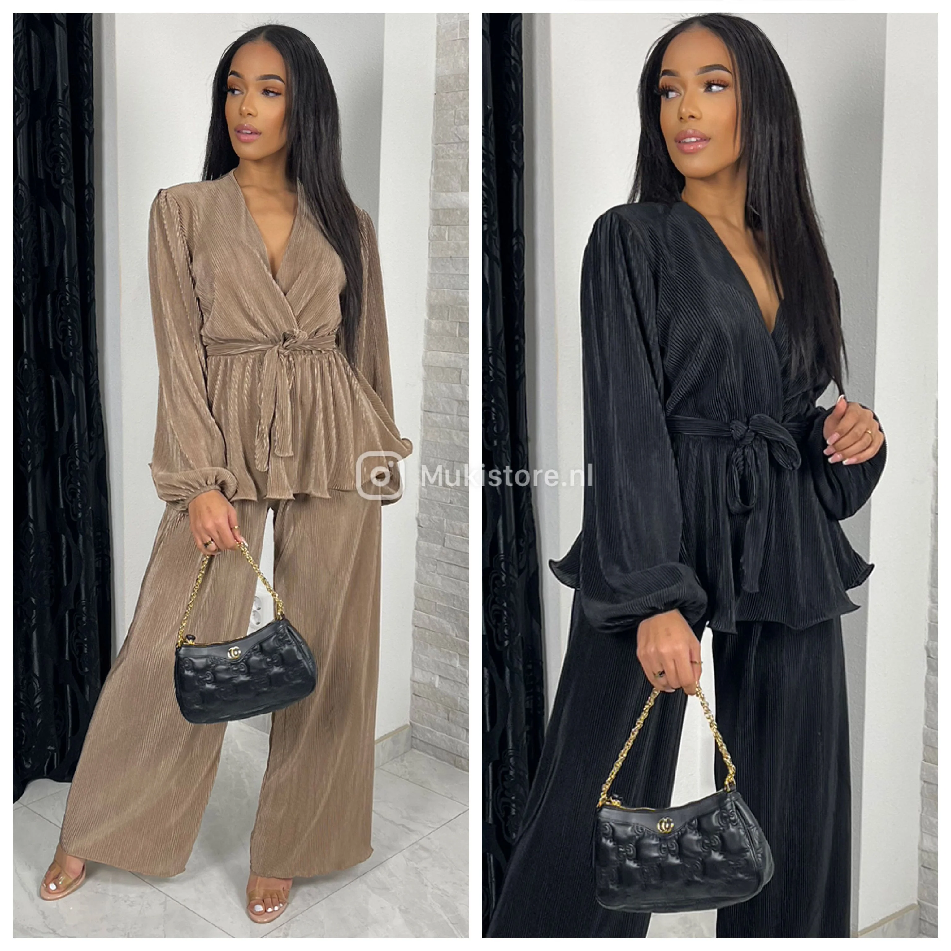 Shiny Ribbed Tie Belt Set - Image 13