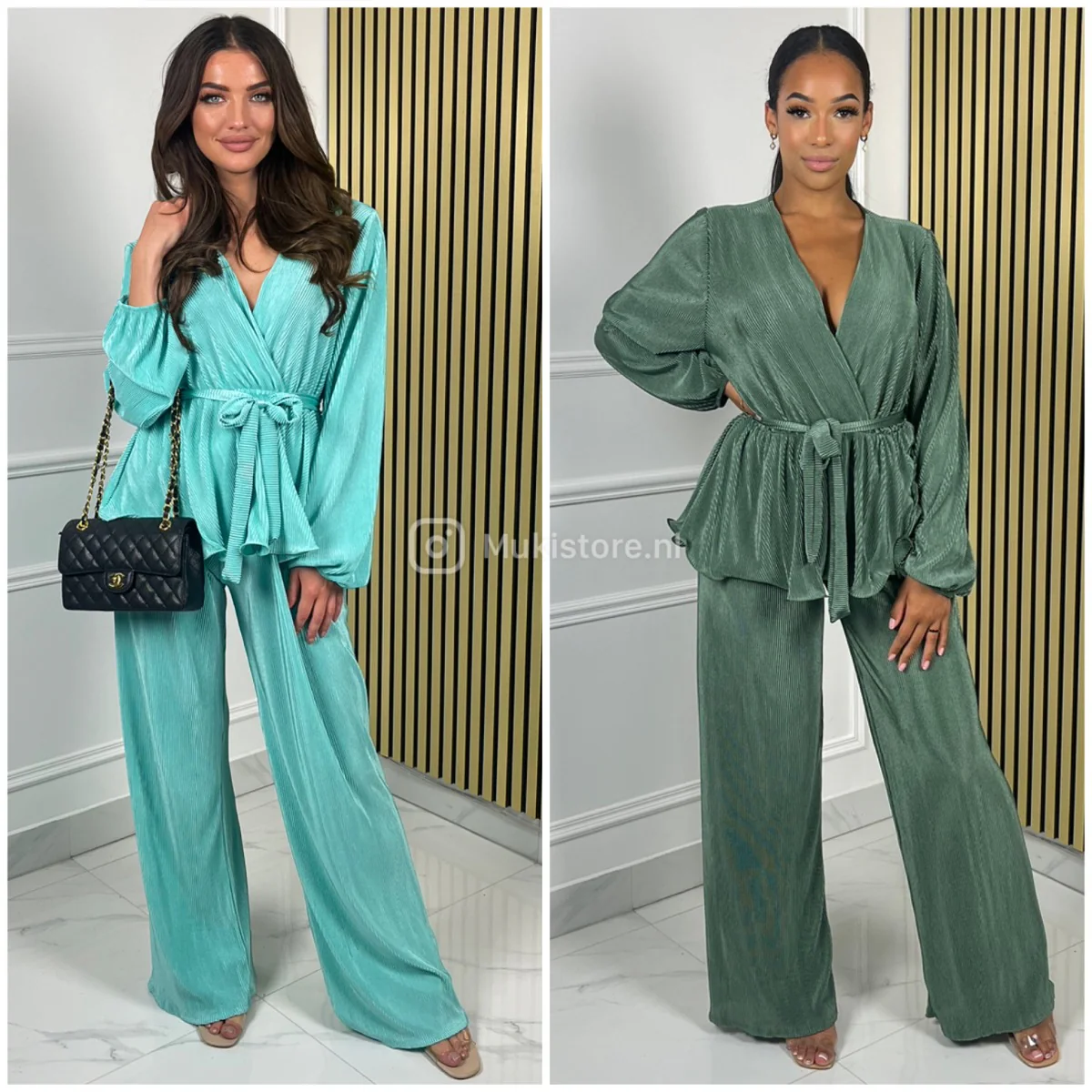 Shiny Ribbed Tie Belt Set - Image 5