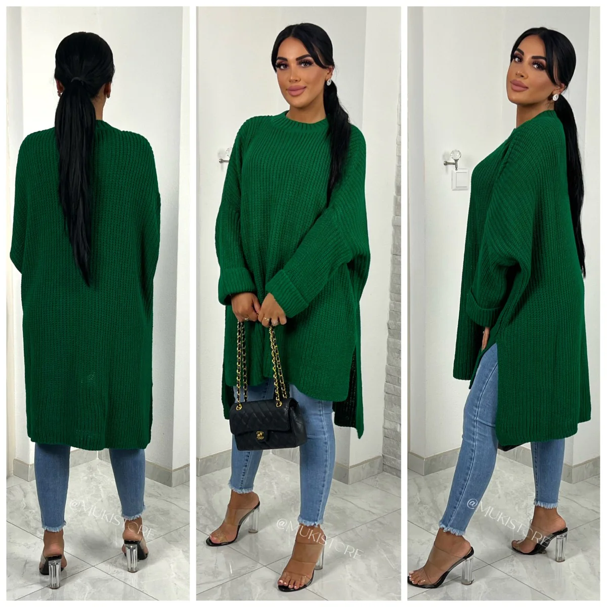 Super Oversized Knitwear Sweater High Low - Image 4